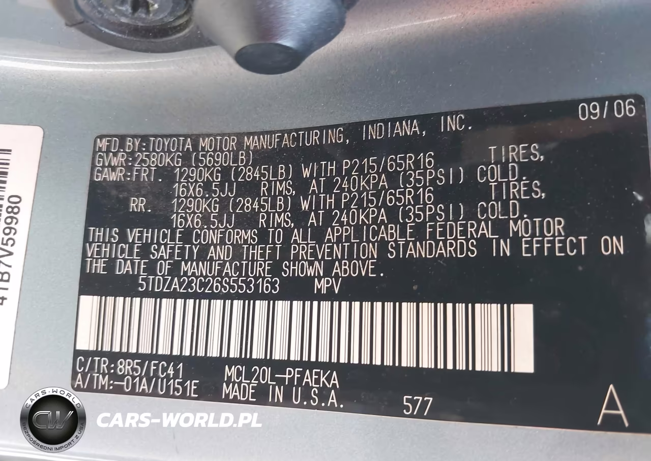 2006 Toyota Sienna Le VIN:5TDZA23C26S553163 - 9