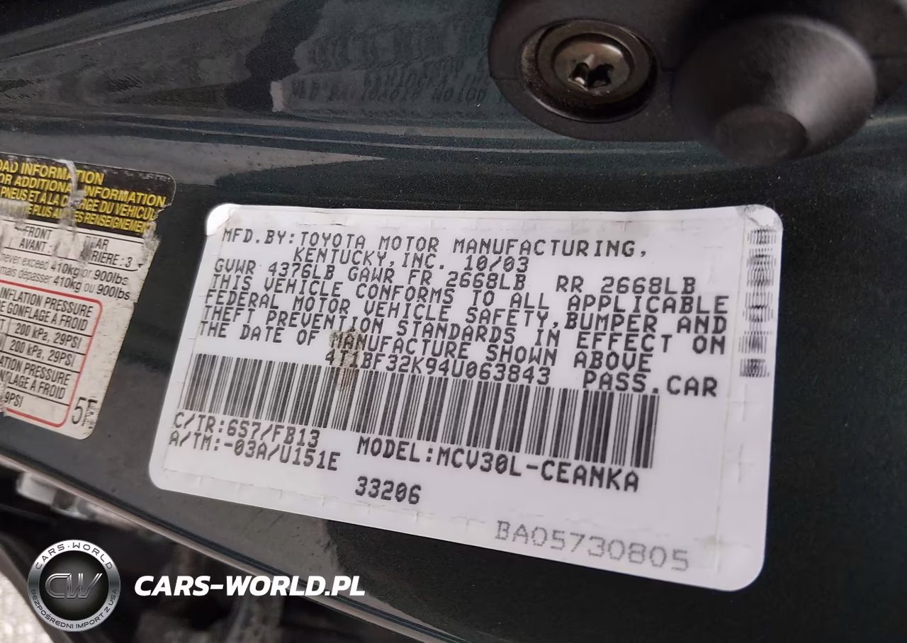 2004 Toyota Camry Le V6 VIN:4T1BF32K94U063843 - 9