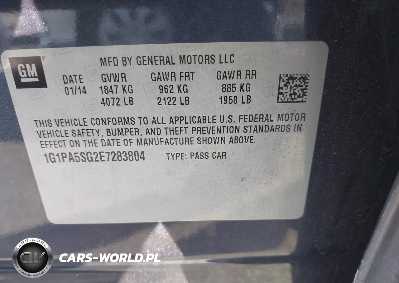 2014 Chevrolet Cruze Ls Auto VIN:1G1PA5SG2E7283804 - 9