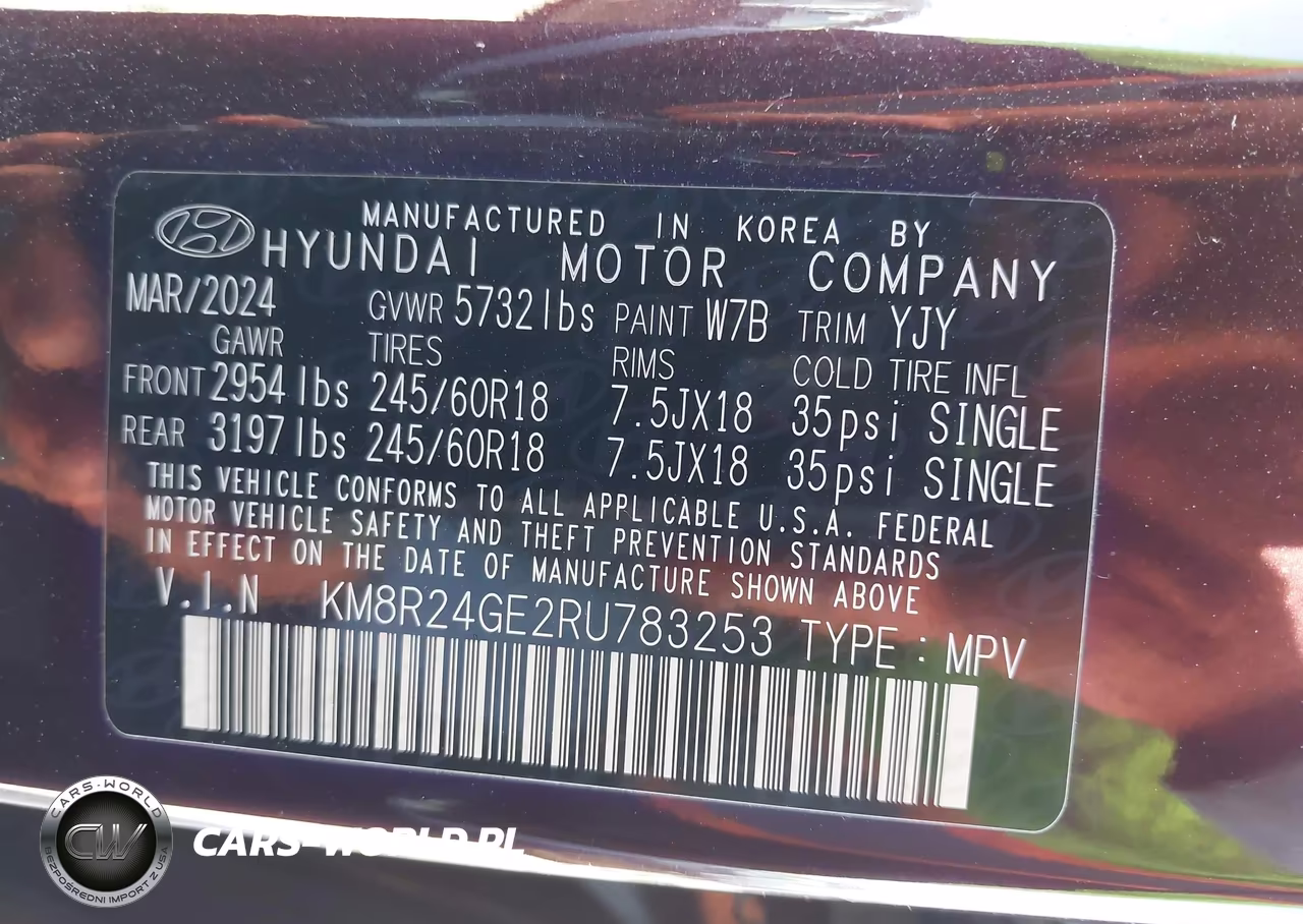 2024 Hyundai Palisade Sel VIN:KM8R24GE2RU783253 - 9