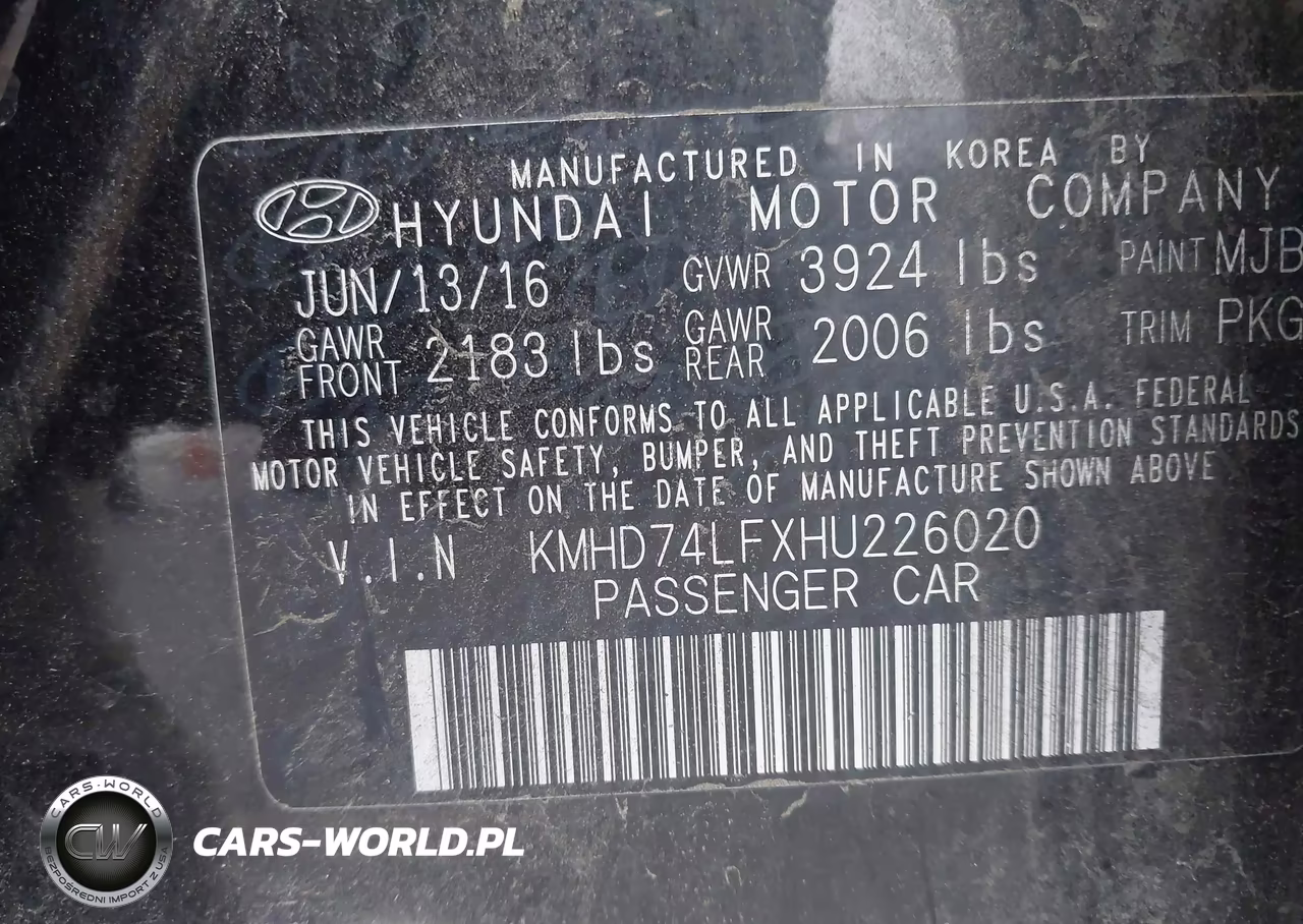 2017 Hyundai Elantra Se VIN:KMHD74LFXHU226020 - 9