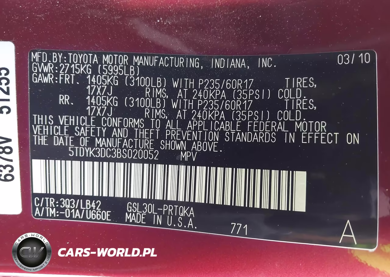 2011 Toyota Sienna Xle V6 VIN:5TDYK3DC3BS020052 - 9