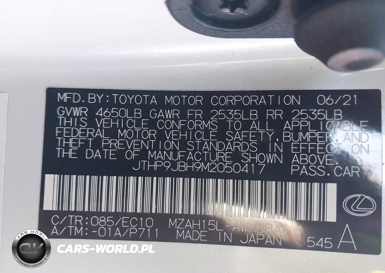 2021 Lexus Ux 250H VIN:JTHP9JBH9M2050417 - 9
