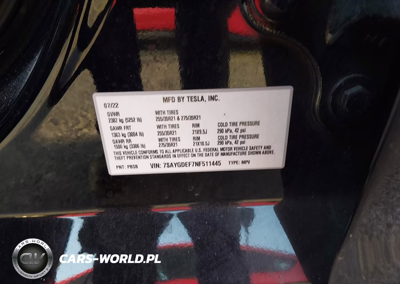 2022 Tesla Model Y Performance Dual Motor All-Wheel Drive VIN:7SAYGDEF7NF511445 - 9