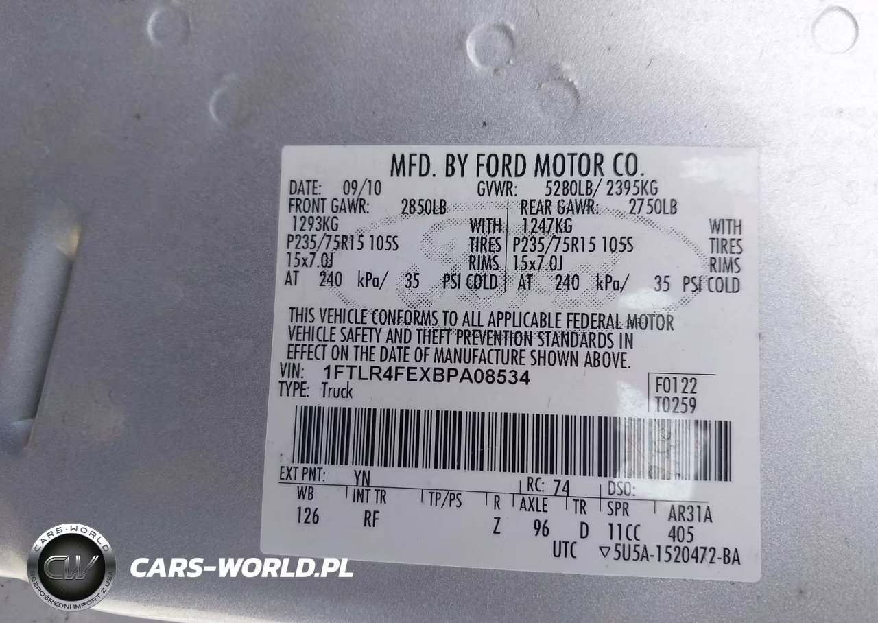 2011 Ford Ranger Xlt VIN:1FTLR4FEXBPA08534 - 9