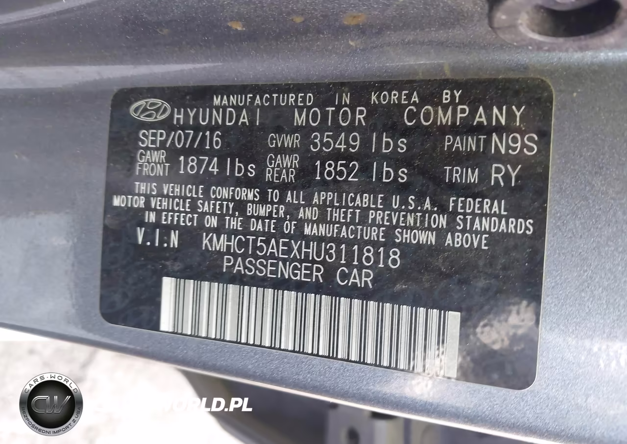 2017 Hyundai Accent Se VIN:KMHCT5AEXHU311818 - 9