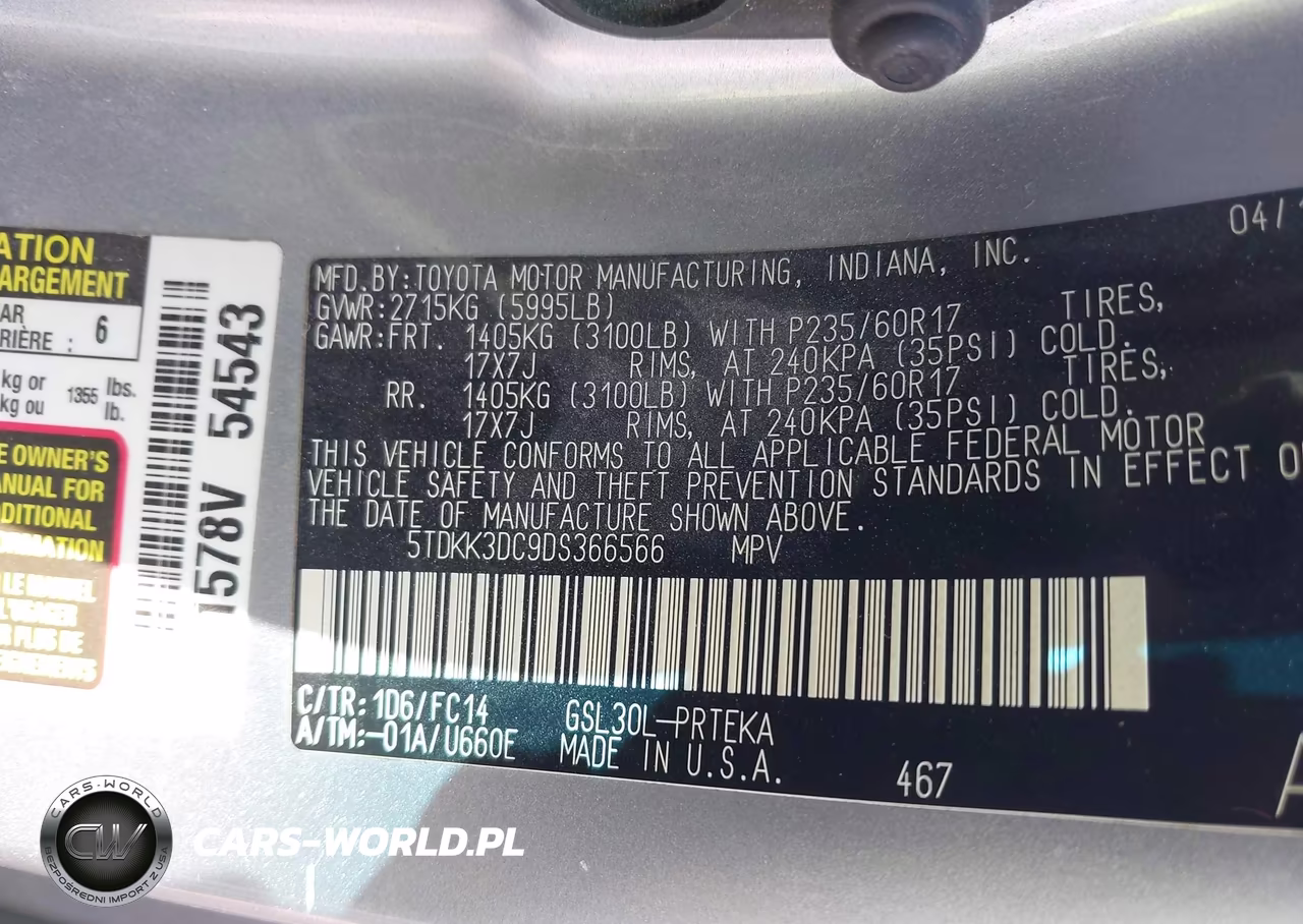 2013 Toyota Sienna Le V6 8 Passenger VIN:5TDKK3DC9DS366566 - 9