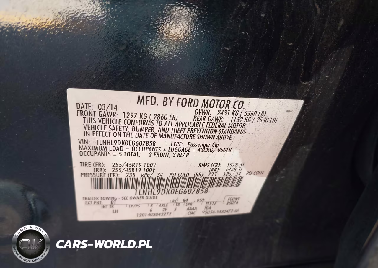 2014 Lincoln Mks VIN:1LNHL9DK0EG607858 - 9