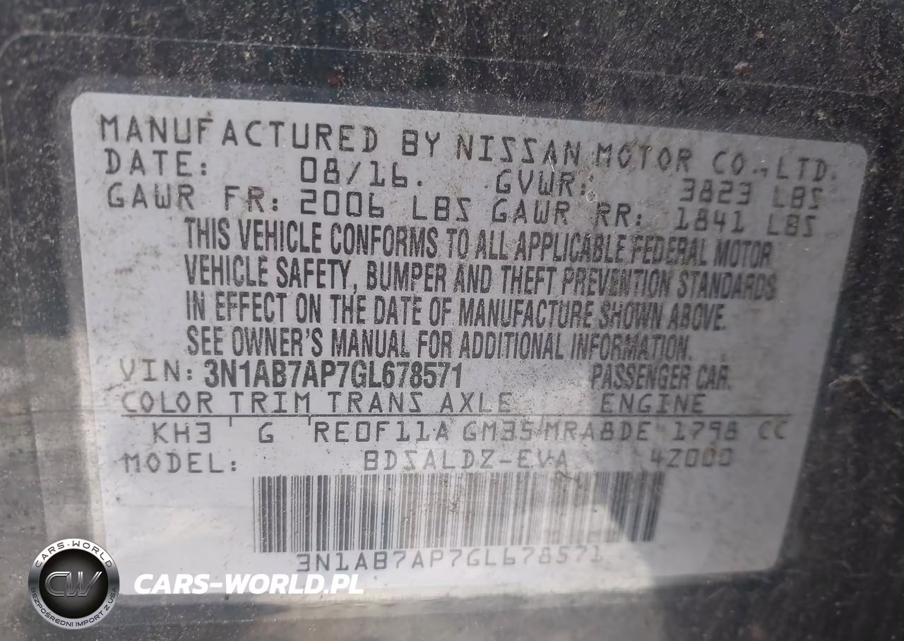 2016 Nissan Sentra Sv VIN:3N1AB7AP7GL678571 - 9