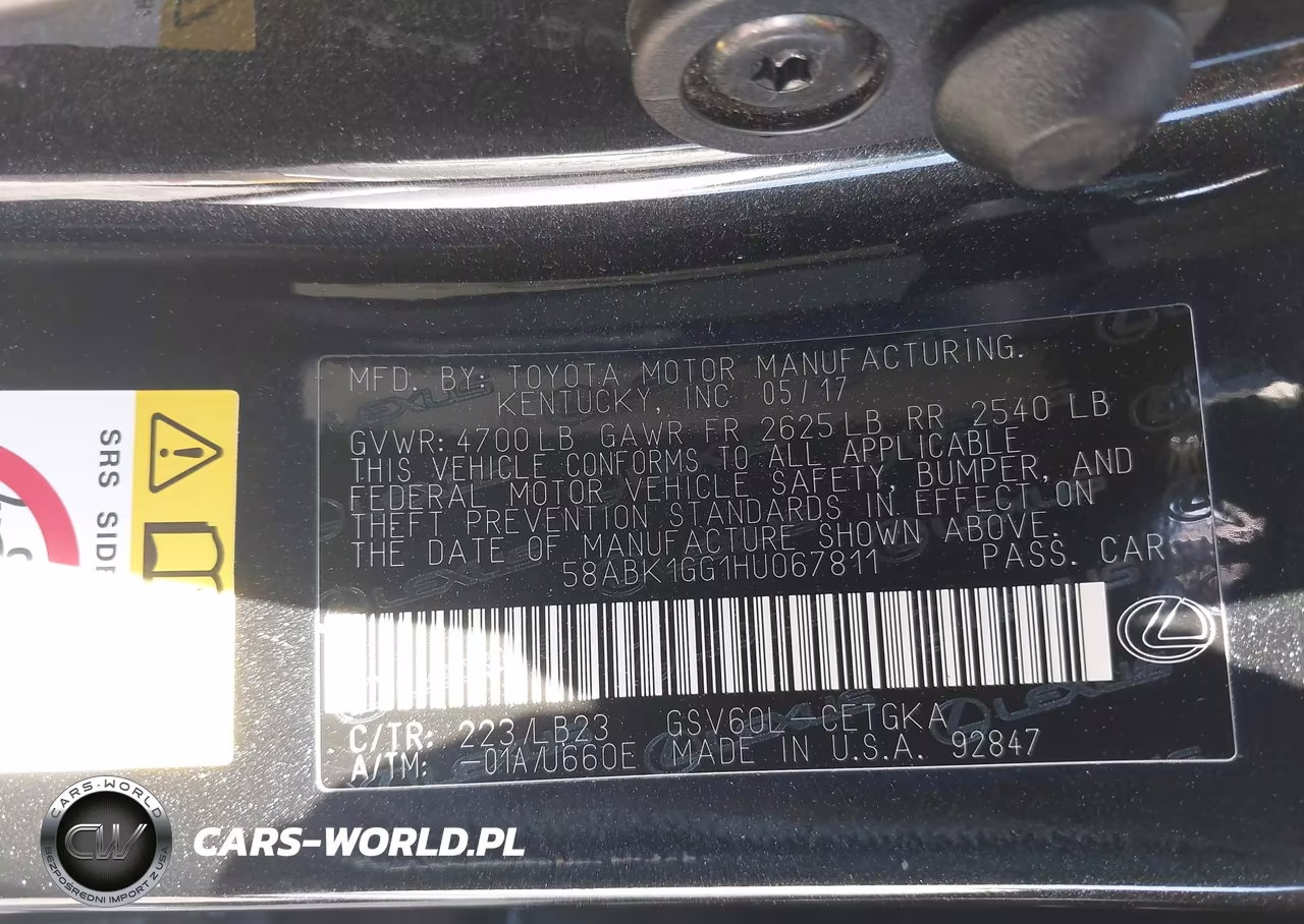 2017 Lexus Es 350 VIN:58ABK1GG1HU067811 - 9