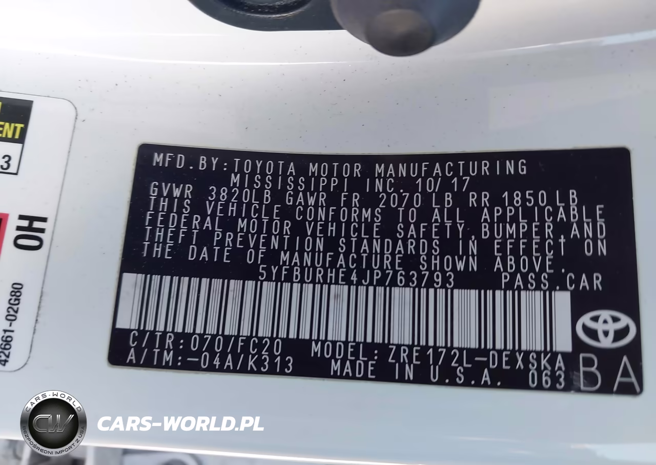 2018 Toyota Corolla Se VIN:5YFBURHE4JP763793 - 9