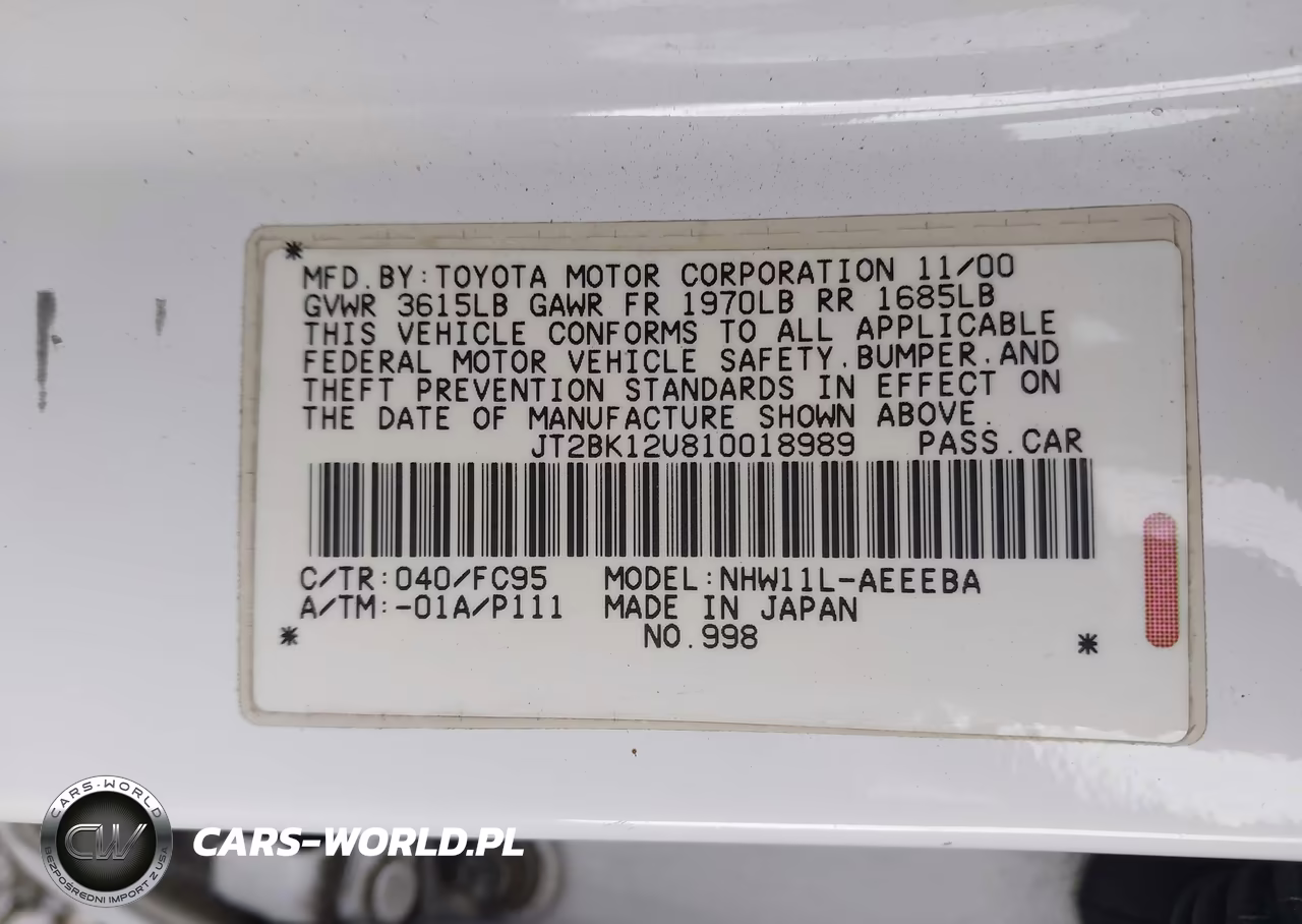 2001 Toyota Prius VIN:JT2BK12U810018989 - 9