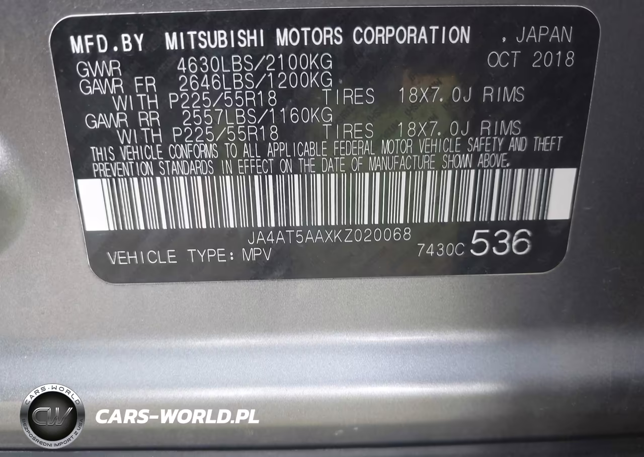 2019 Mitsubishi Eclipse Cross Se VIN:JA4AT5AAXKZ020068 - 9