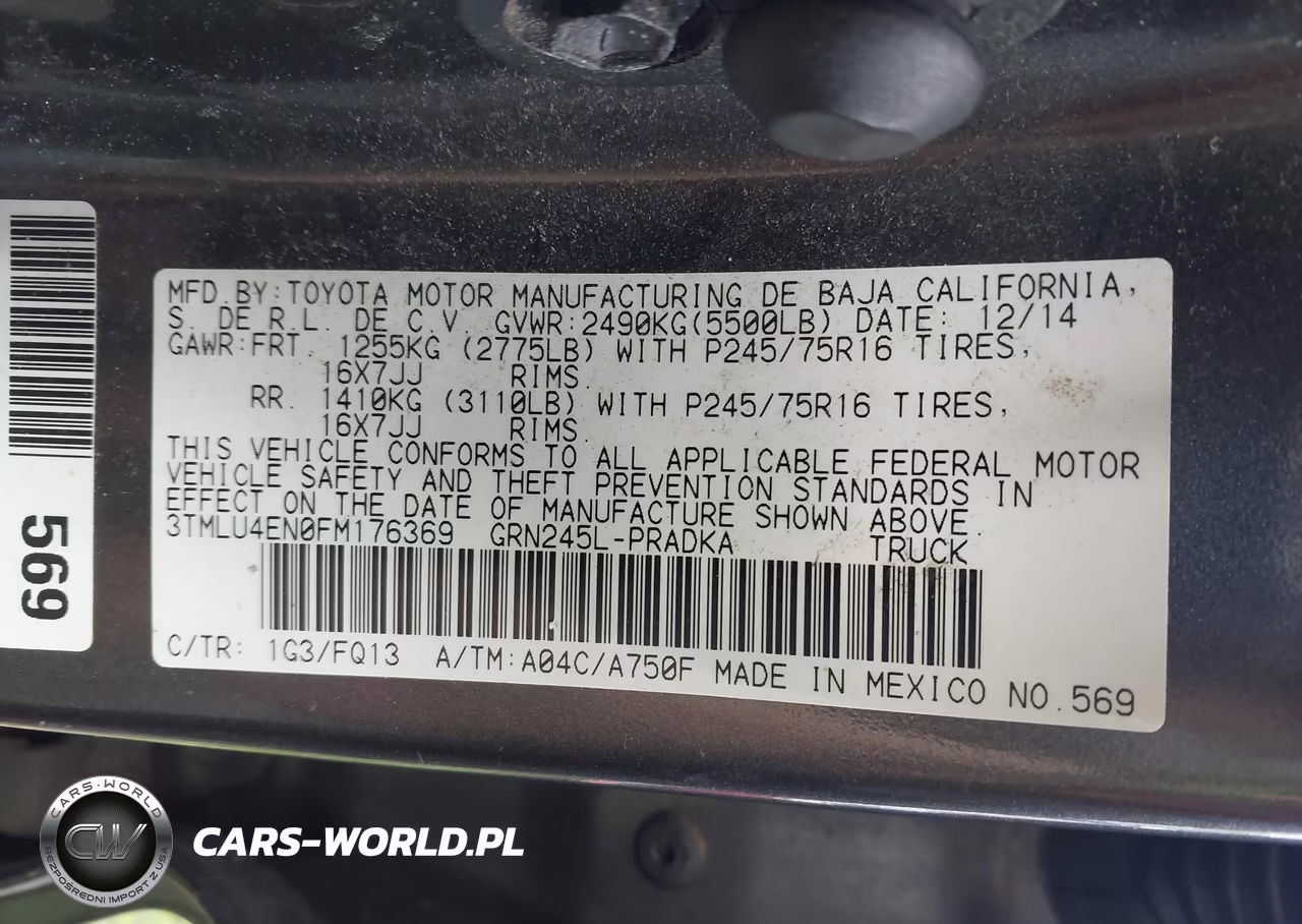 2015 Toyota Tacoma Base V6 VIN:3TMLU4EN0FM176369 - 9