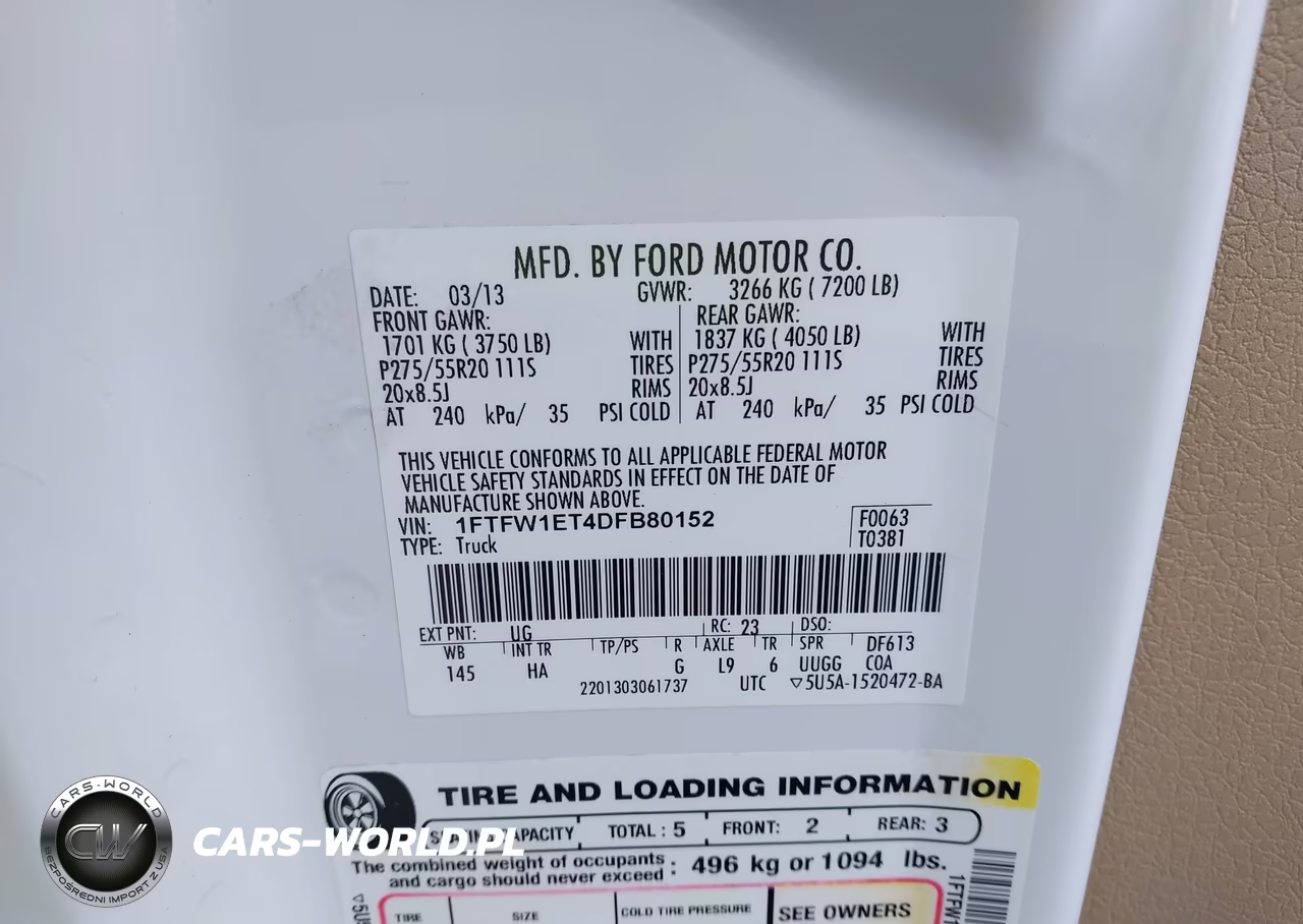 2013 Ford F-150 Lariat VIN:1FTFW1ET4DFB80152 - 9