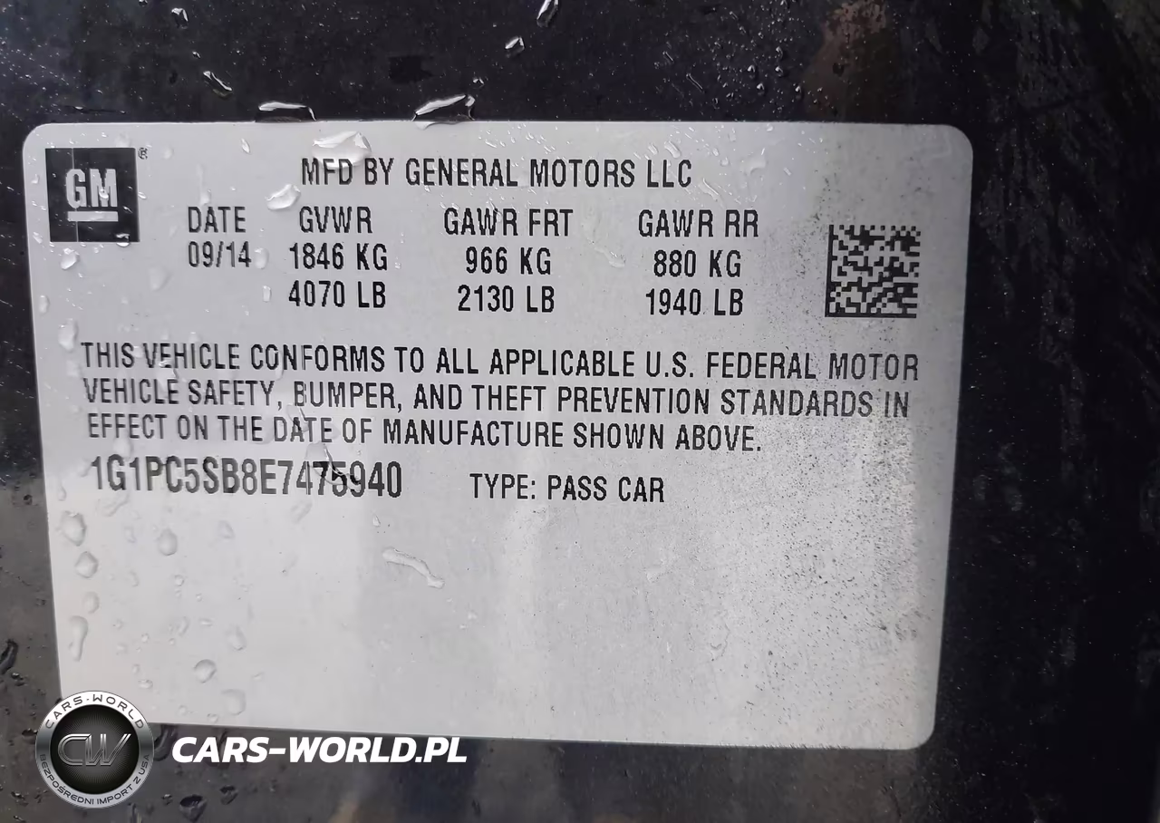2014 Chevrolet Cruze 1Lt Auto VIN:1G1PC5SB8E7475940 - 9