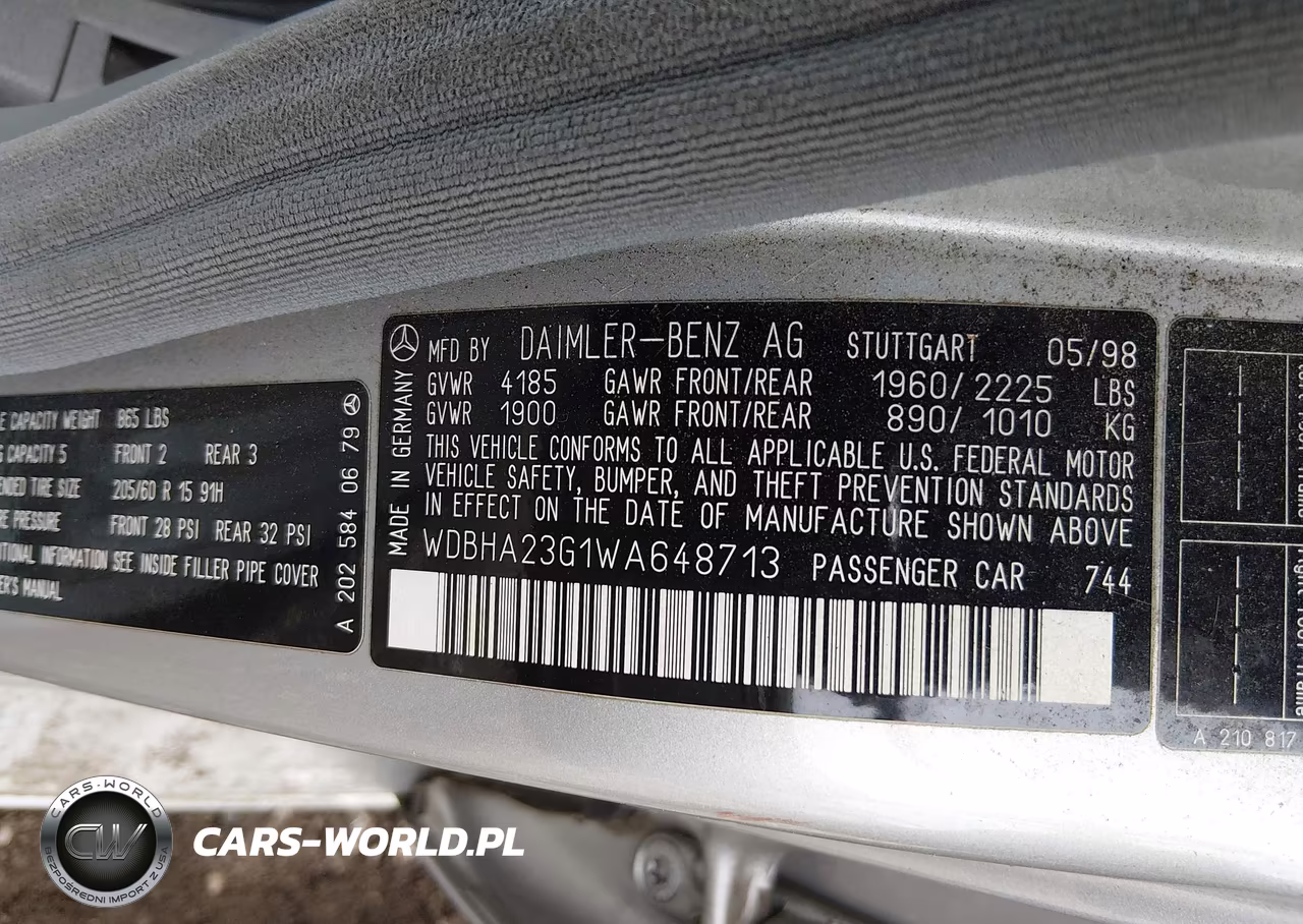 1998 Mercedes-Benz C 230 VIN:WDBHA23G1WA648713 - 9