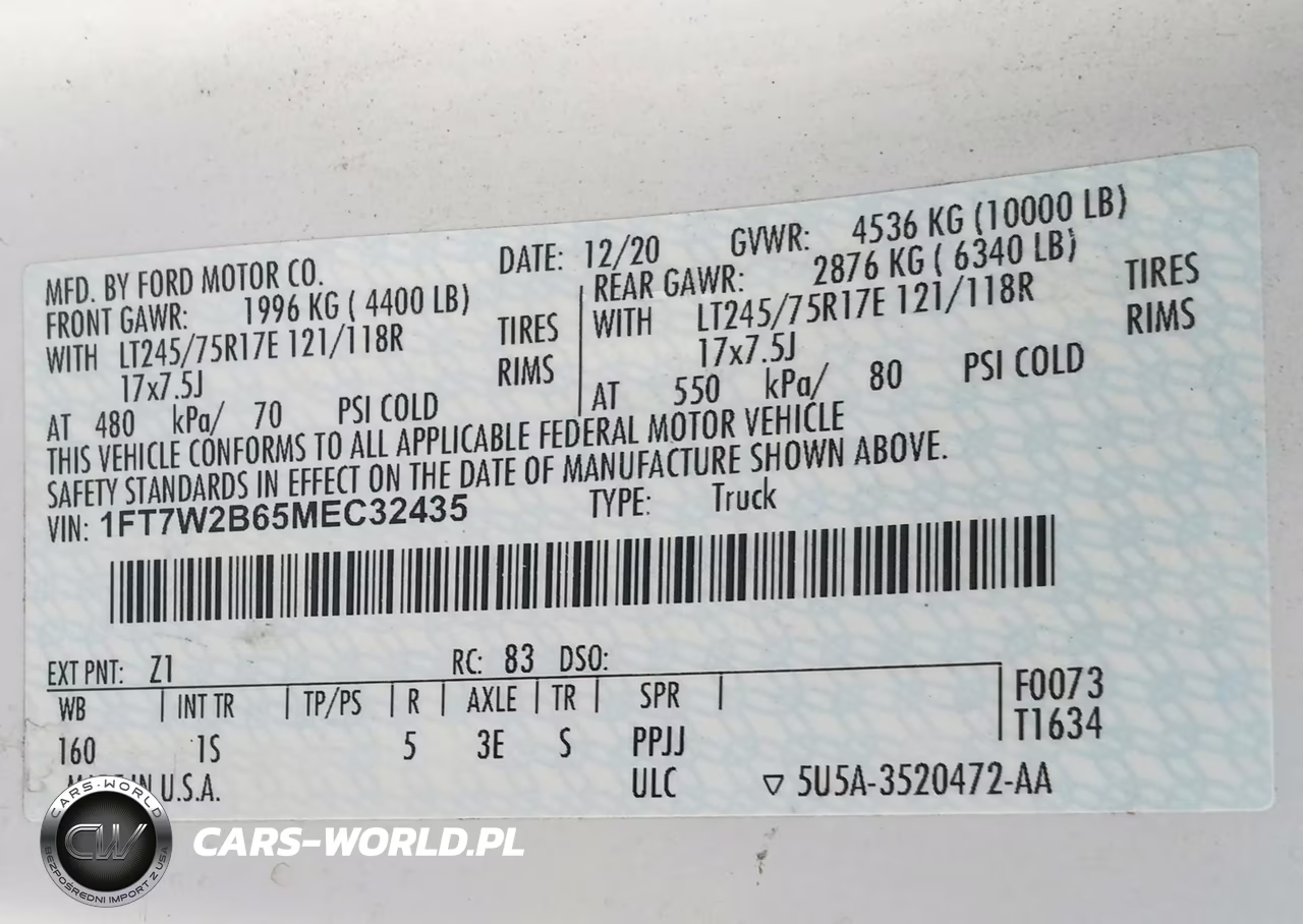 2021 Ford F-250 Xl VIN:1FT7W2B65MEC32435 - 9
