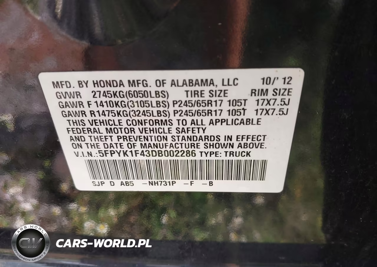 2013 Honda Ridgeline Rts VIN:5FPYK1F43DB002286 - 9