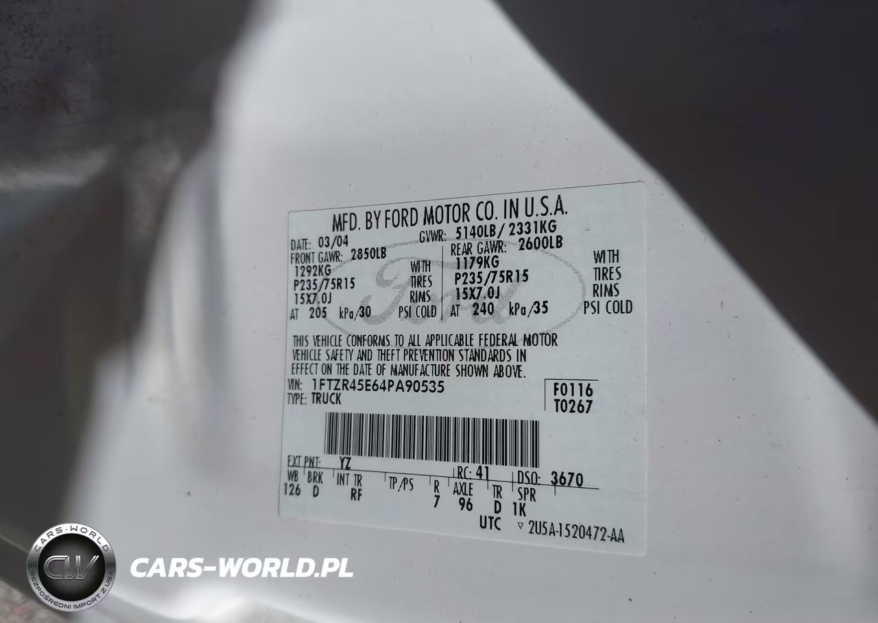 2004 Ford Ranger Edge-Tremor-Xlt VIN:1FTZR45E64PA90535 - 9