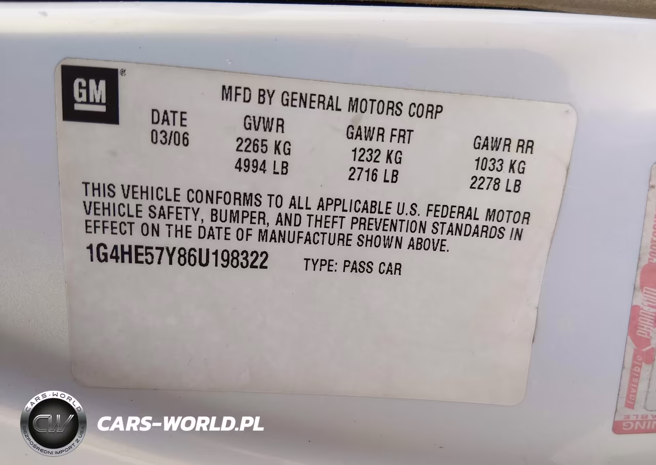 2006 Buick Lucerne Cxs VIN:1G4HE57Y86U198322 - 9