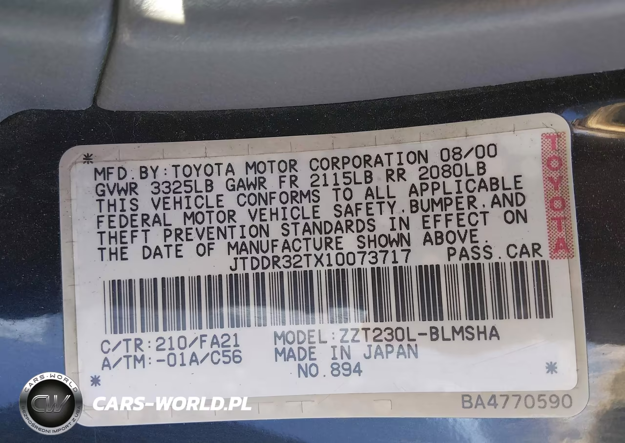 2001 Toyota Celica Gt VIN:JTDDR32TX10073717 - 9