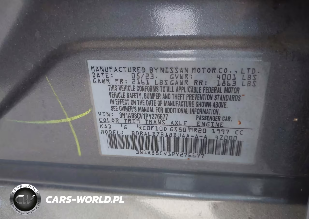 2023 Nissan Sentra Sv Xtronic Cvt VIN:3N1AB8CV1PY276677 - 9