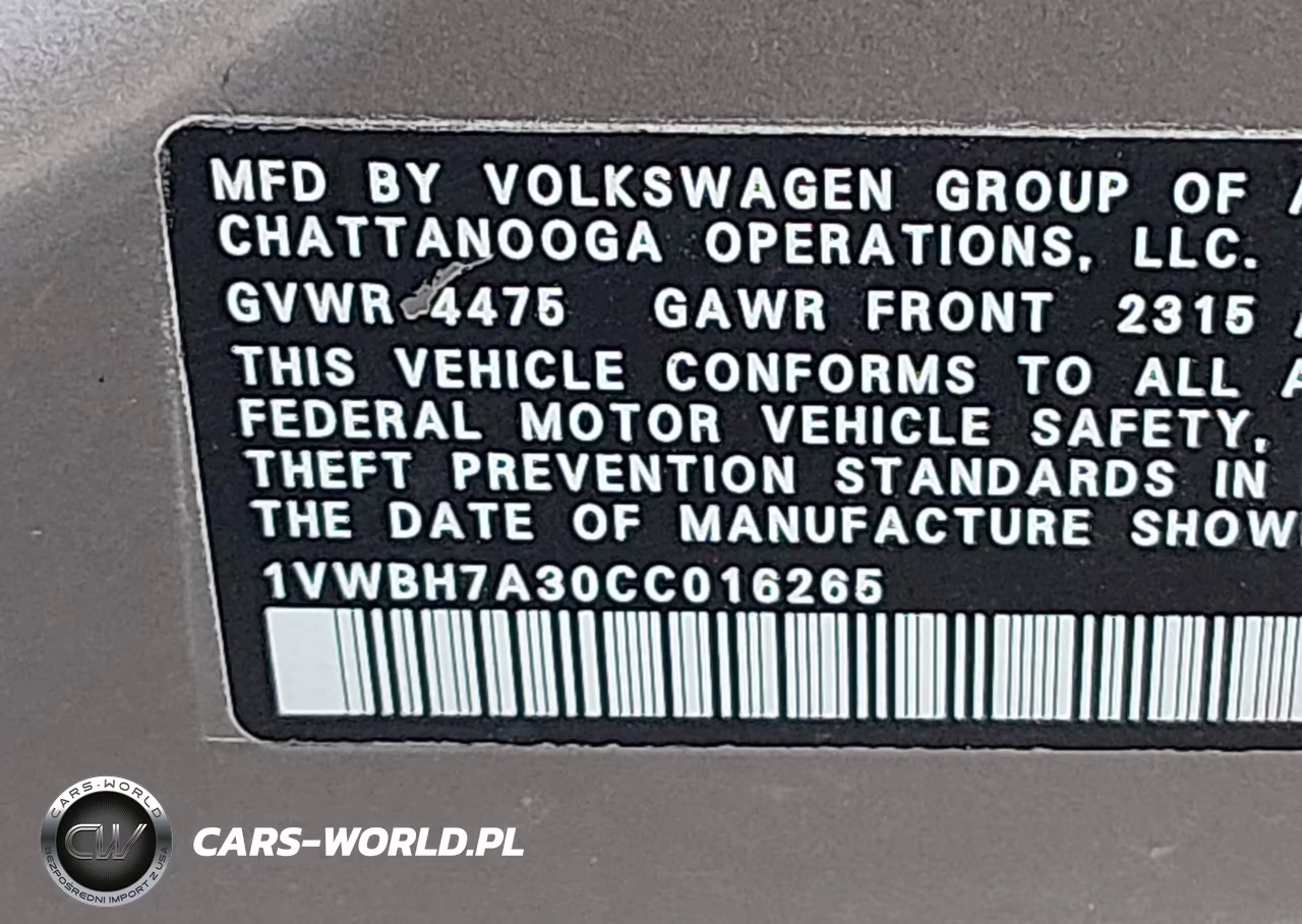 2012 Volkswagen Passat 2.5L Se VIN:1VWBH7A30CC016265 - 9