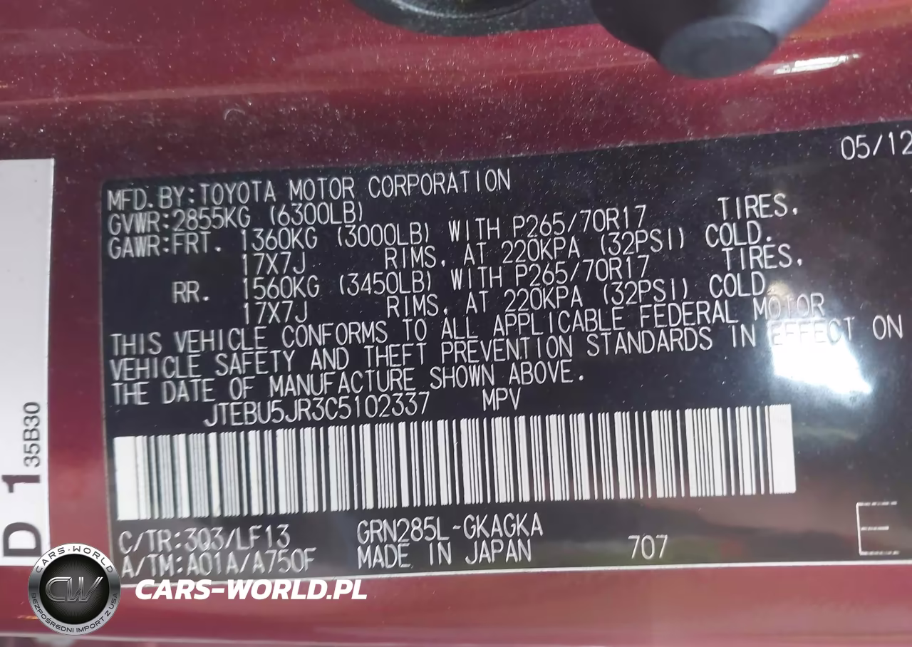 2012 Toyota 4Runner Sr5 VIN:JTEBU5JR3C5102337 - 9
