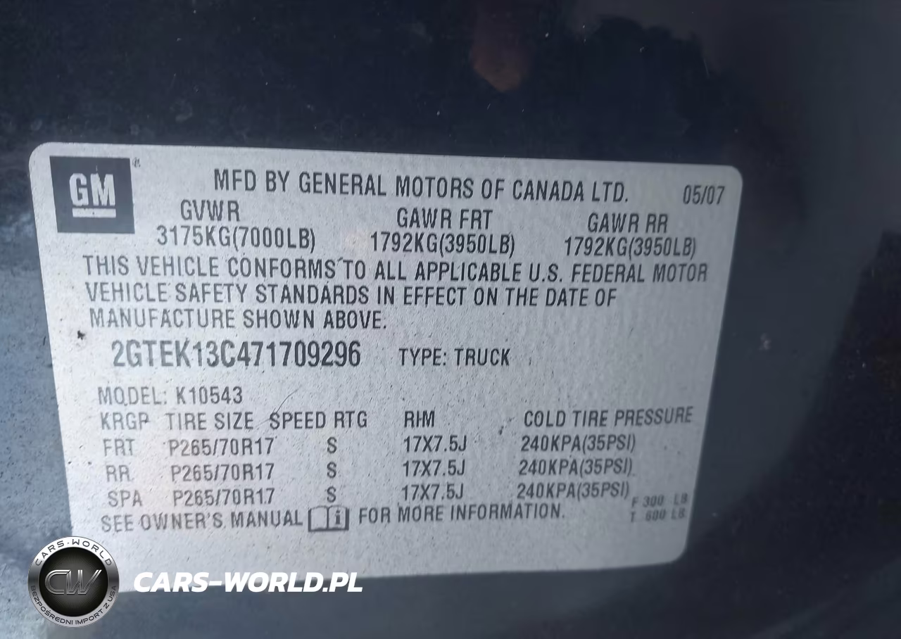 2007 GMC Sierra 1500 Sl VIN:2GTEK13C471709296 - 9