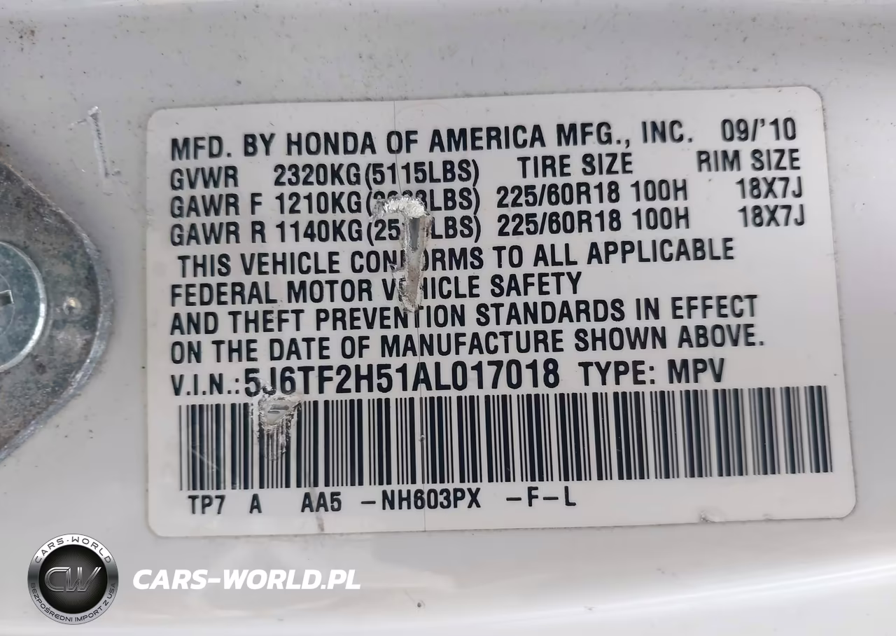 2010 Honda Accord Crosstour Exl VIN:5J6TF2H51AL017018 - 9