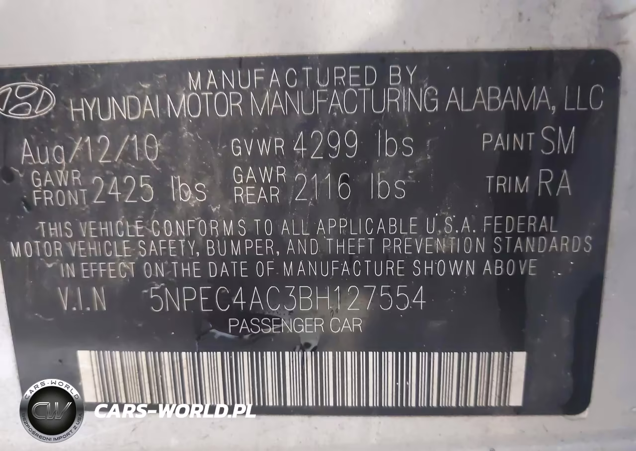 2011 Hyundai Sonata Se VIN:5NPEC4AC3BH127554 - 9