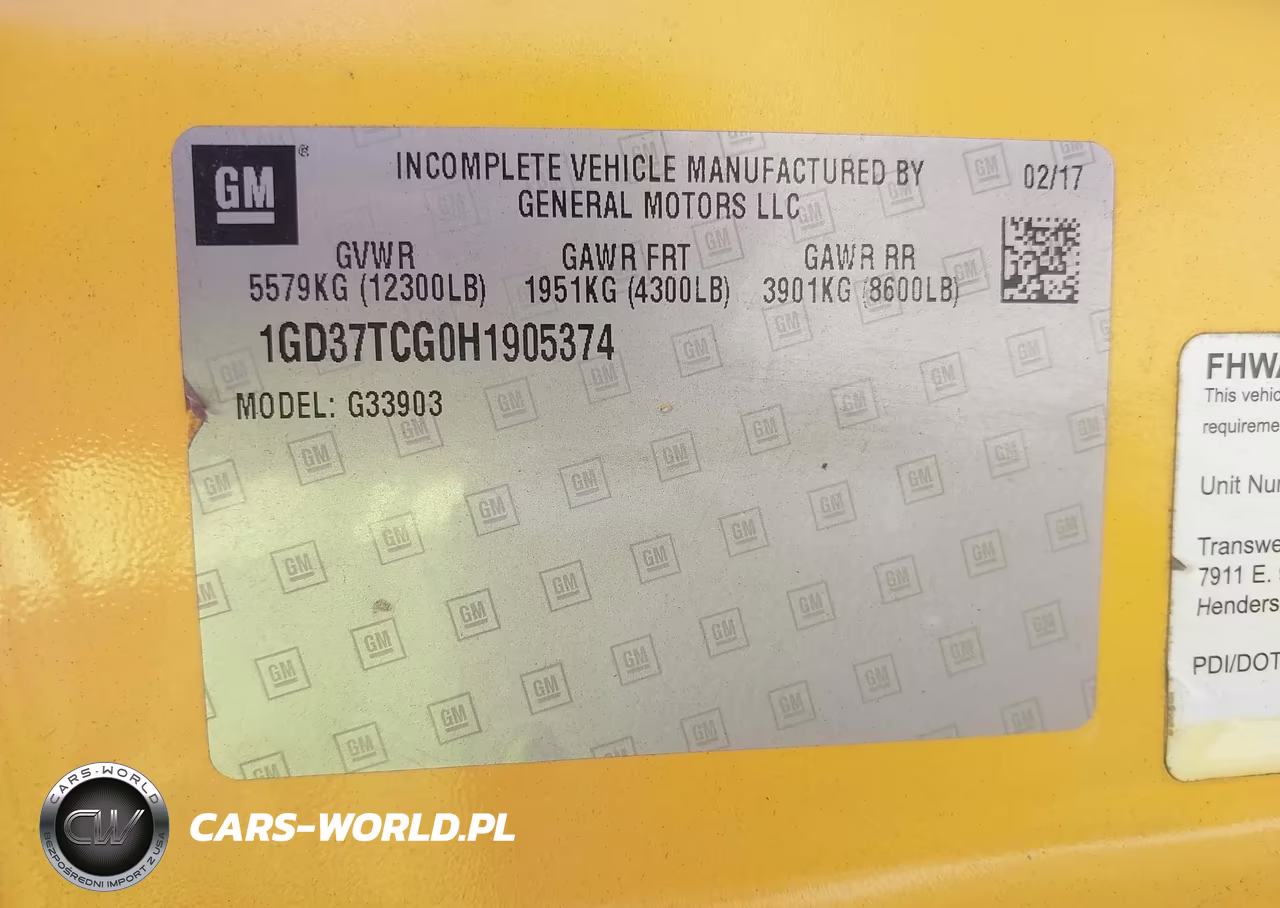 2017 GMC Savana Cutaway Work Van VIN:1GD37TCG0H1905374 - 8