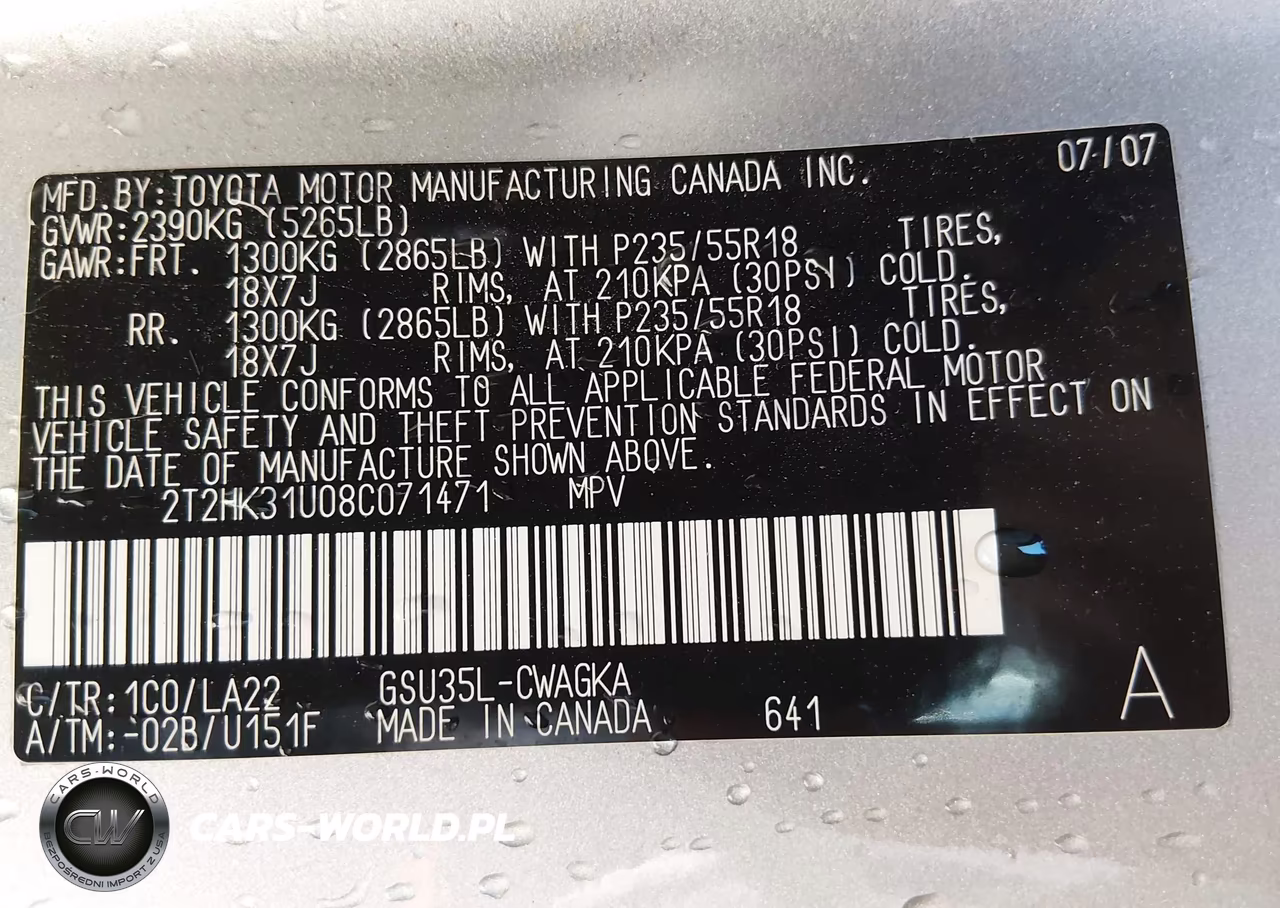2008 Lexus Rx 350 VIN:2T2HK31U08C071471 - 9