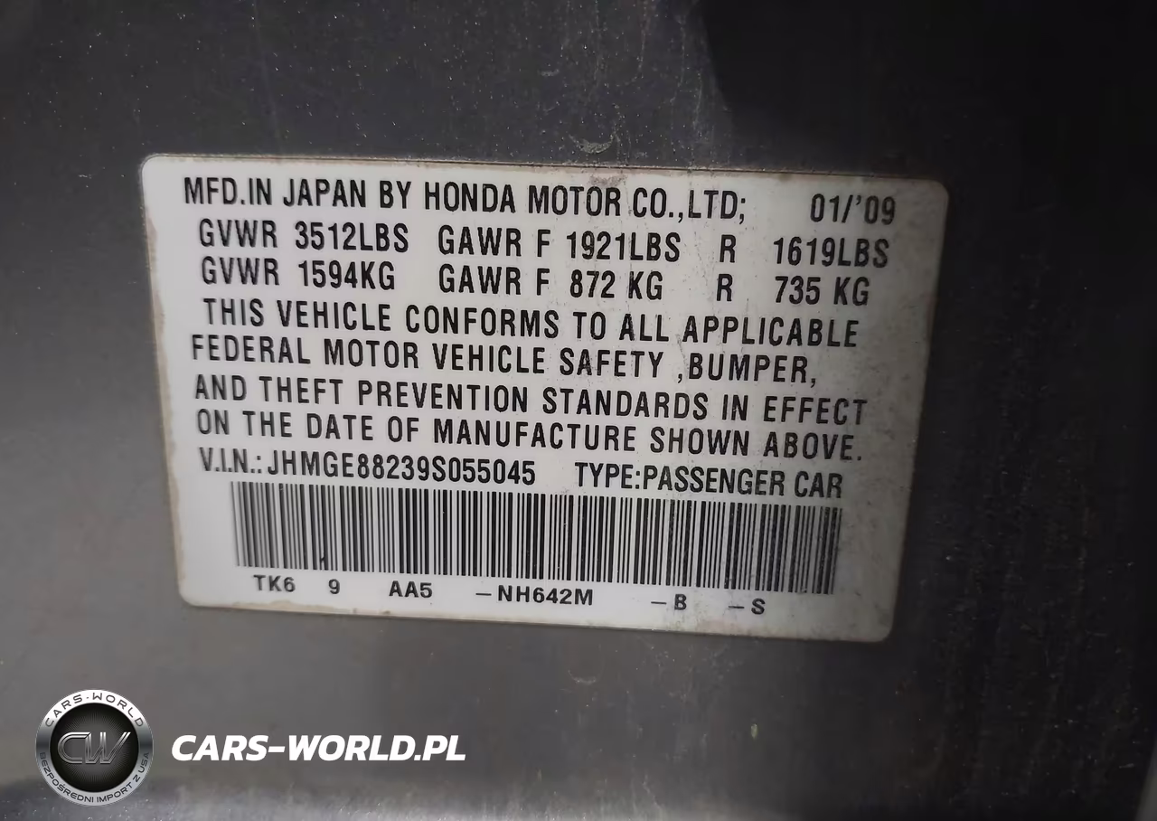 2009 Honda Fit VIN:JHMGE88239S055045 - 9