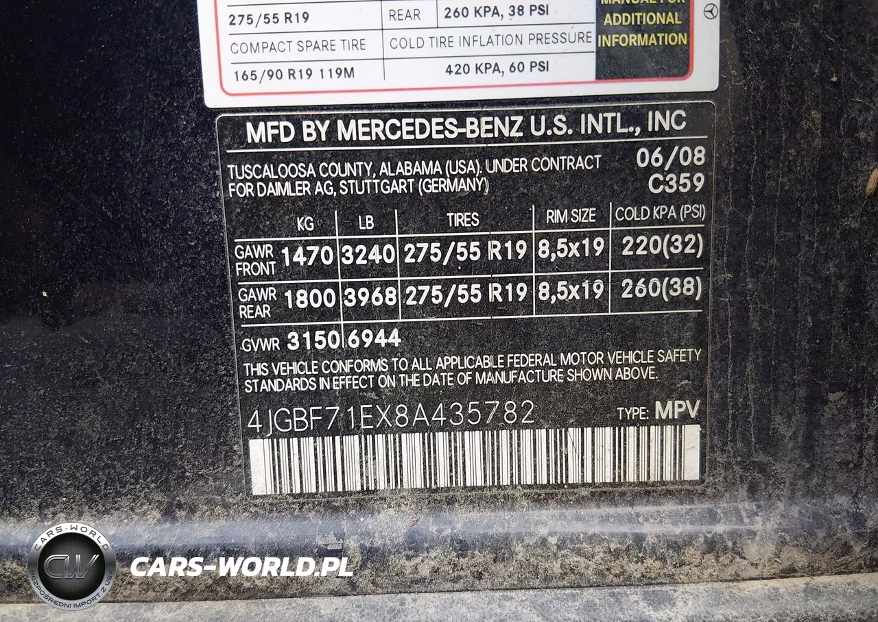 2008 Mercedes-Benz Gl 450 4Matic VIN:4JGBF71EX8A435782 - 9