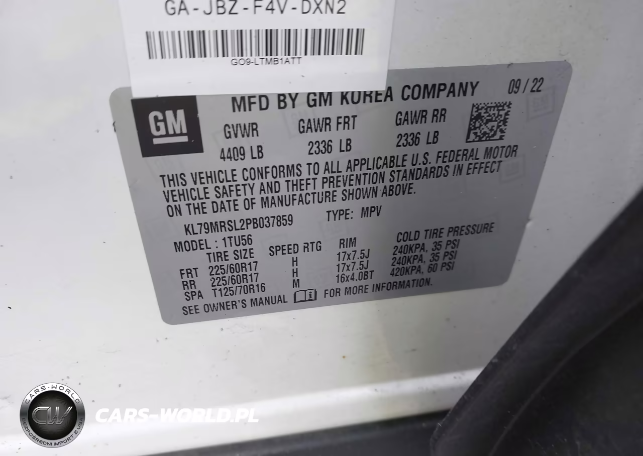 2023 Chevrolet Trailblazer Awd Lt VIN:KL79MRSL2PB037859 - 9