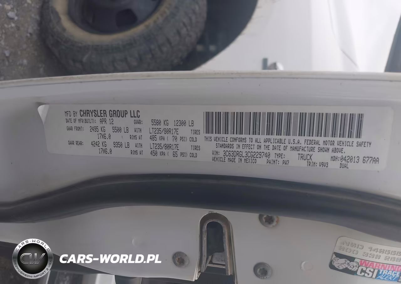 2012 Ram 3500 St VIN:3C63DRGL3CG229740 - 8