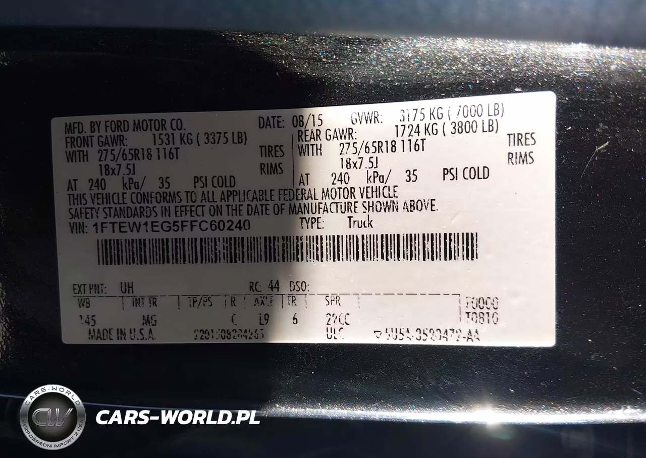 2015 Ford F150 Supercrew VIN:1FTEW1EG5FFC60240 - 9
