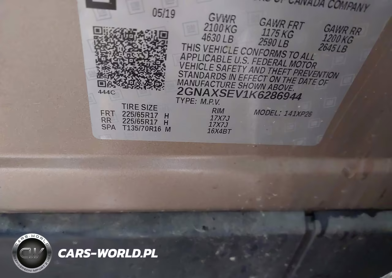 2019 Chevrolet Equinox Ls VIN:2GNAXSEV1K6286944 - 9