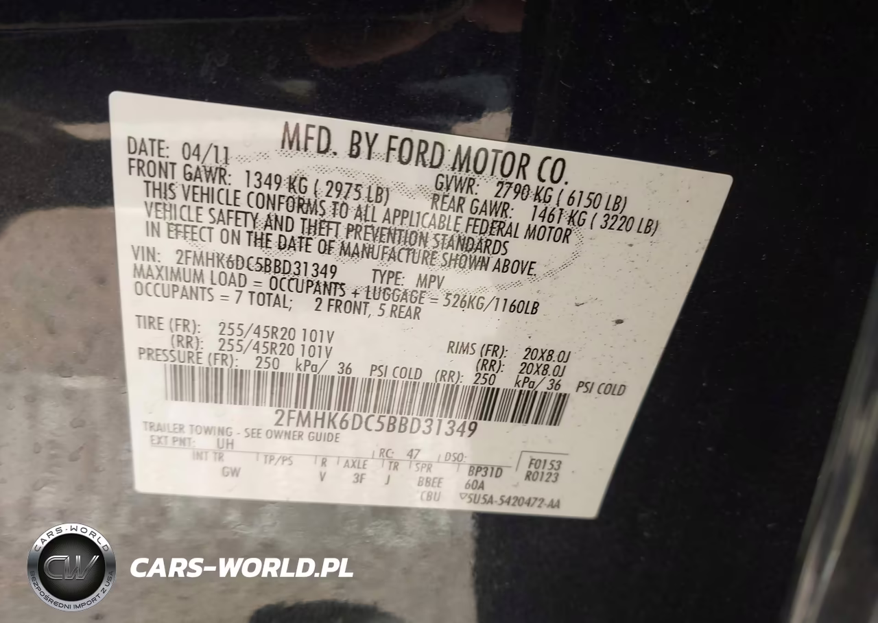 2011 Ford Flex VIN:2FMHK6DC5BBD31349 - 9