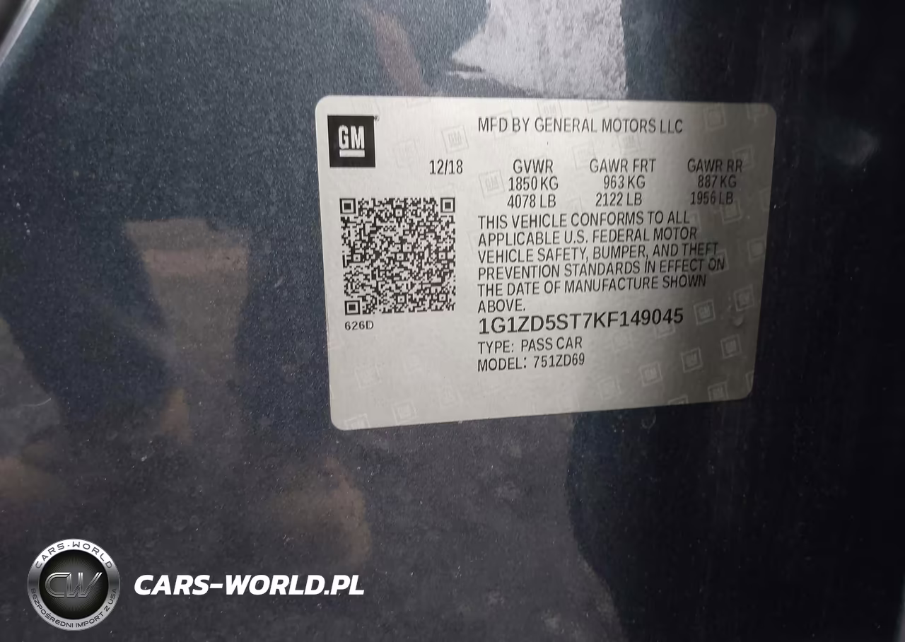 2019 Chevrolet Malibu Lt VIN:1G1ZD5ST7KF149045 - 9