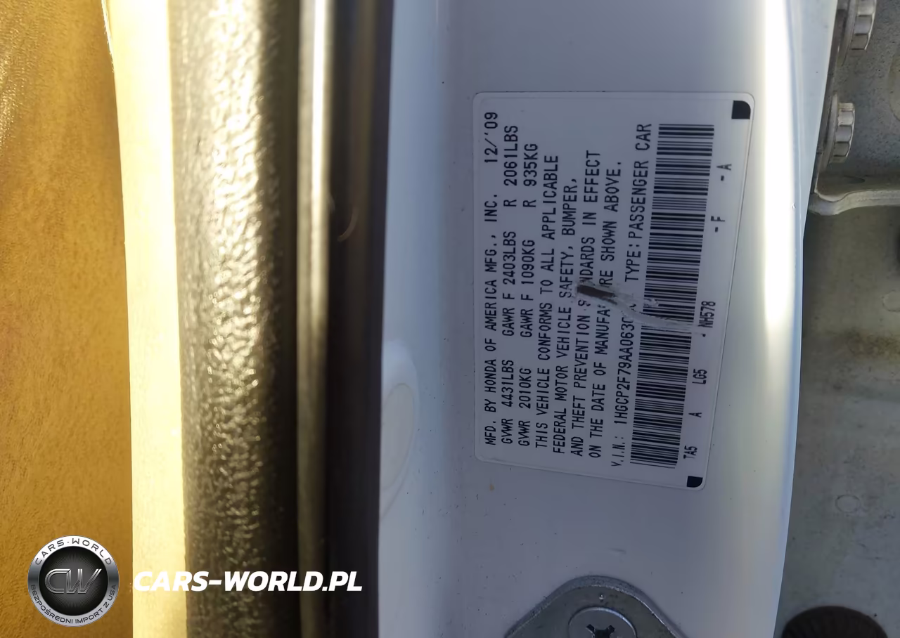 2010 Honda Accord 2.4 Ex VIN:1HGCP2F79AA063040 - 9