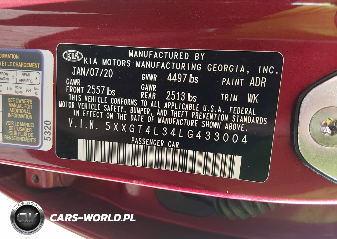 2020 Kia Optima Se VIN:5XXGT4L34LG433004 - 9