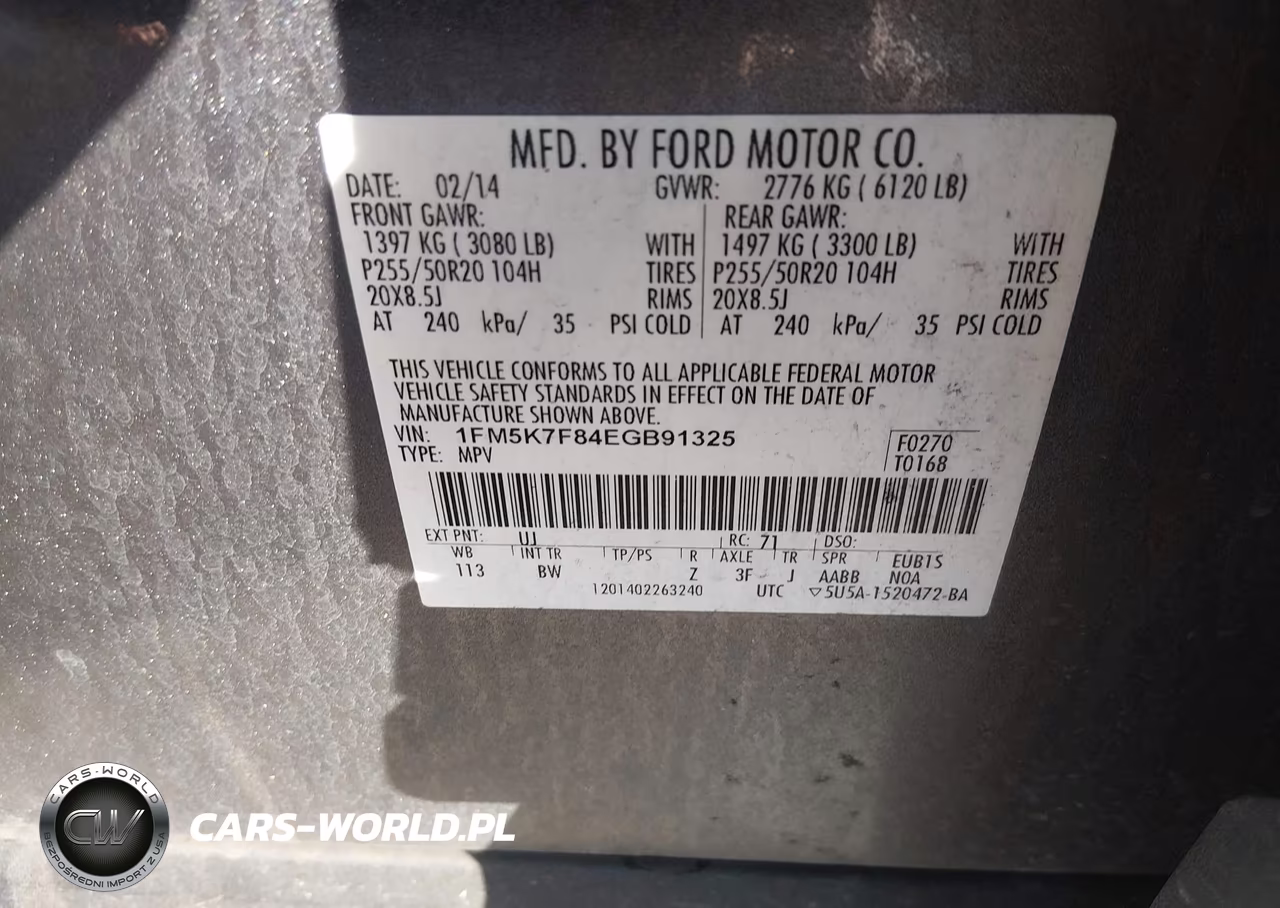 2014 Ford Explorer Limited VIN:1FM5K7F84EGB91325 - 9