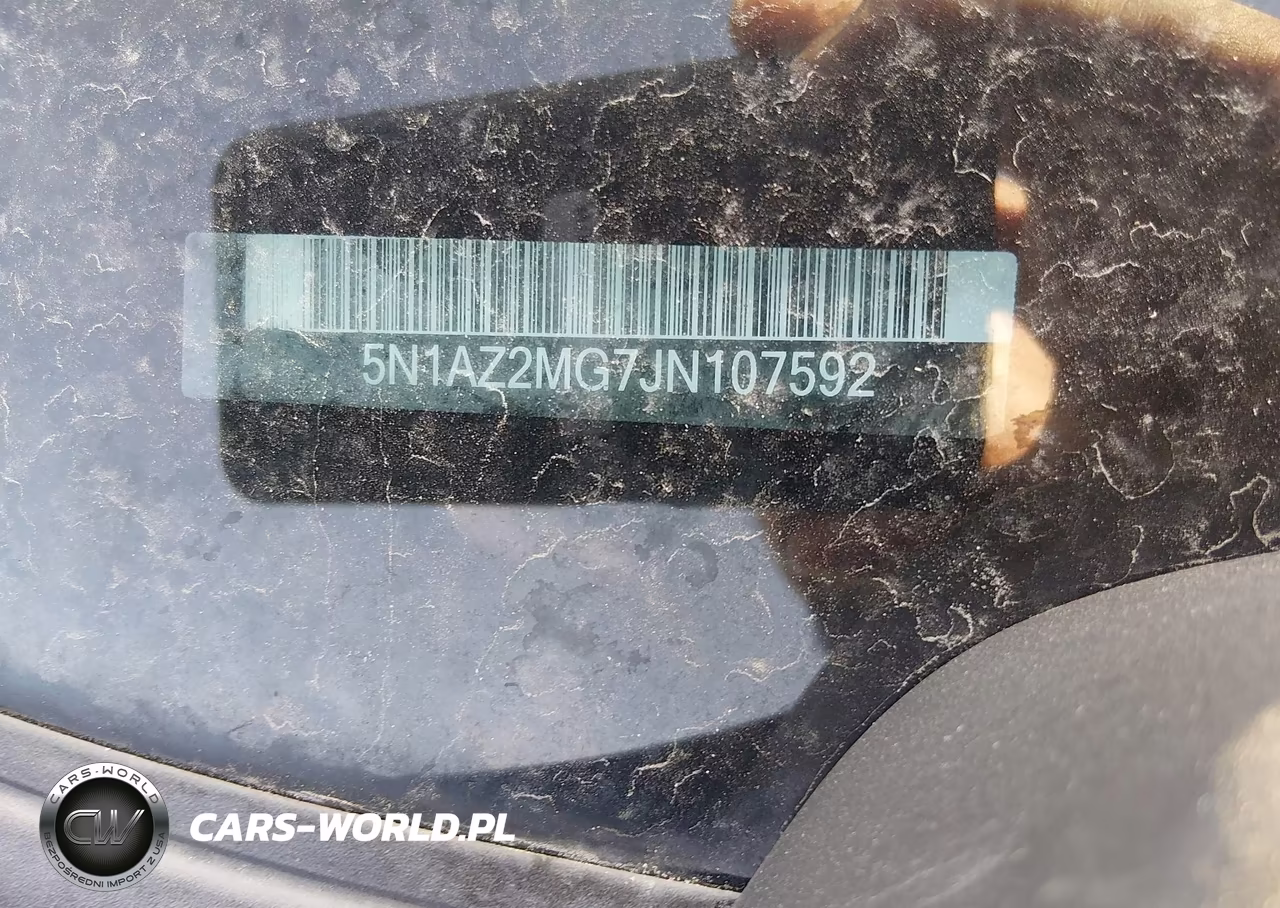 2018 Nissan Murano Sv VIN:5N1AZ2MG7JN107592 - 9
