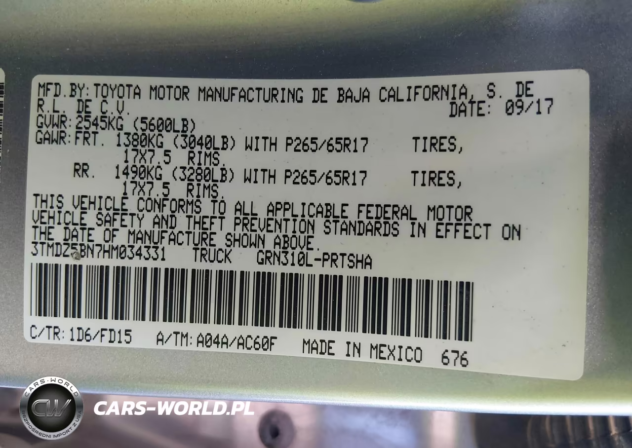 2017 Toyota Tacoma Trd Sport VIN:3TMDZ5BN7HM034331 - 9