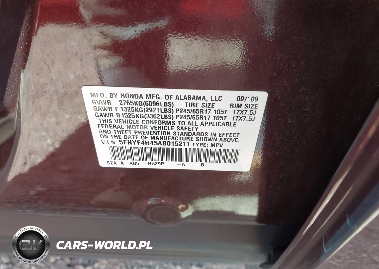 2010 Honda Pilot Ex VIN:5FNYF4H45AB015211 - 9