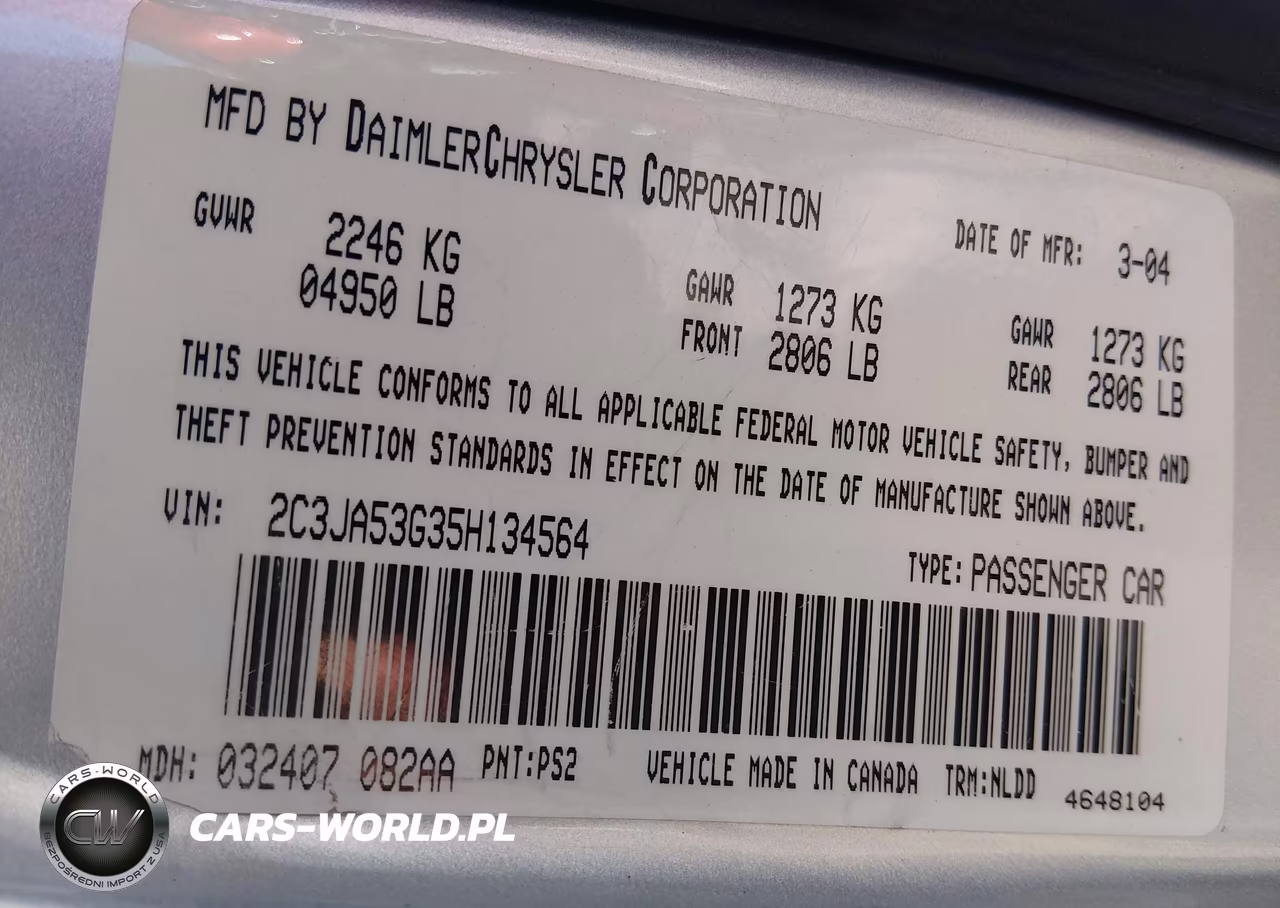 2005 Chrysler 300 Touring VIN:2C3JA53G35H134564 - 9