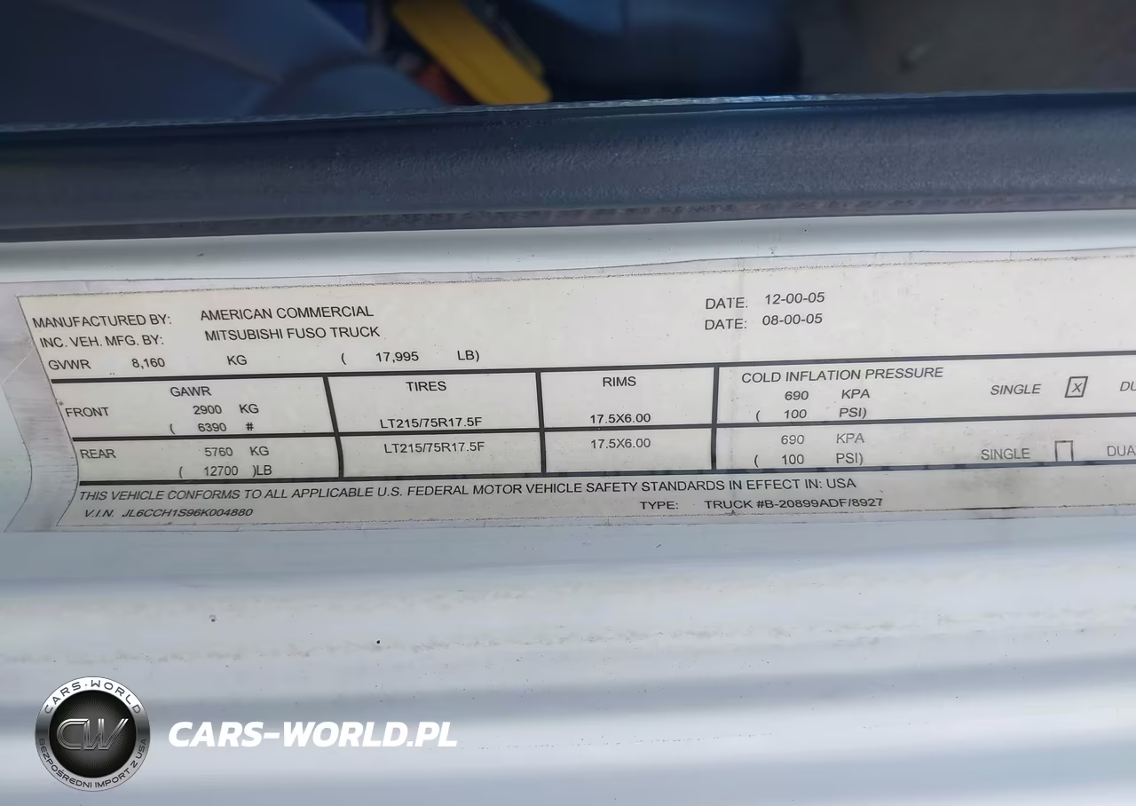 2006 Mitsubishi Fuso Truck Fe 85D VIN:JL6CCH1S96K004880 - 8
